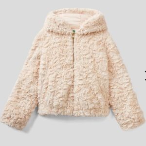 NEW Benetton TEDDY LOOK JACKET Size: 11-12 years old